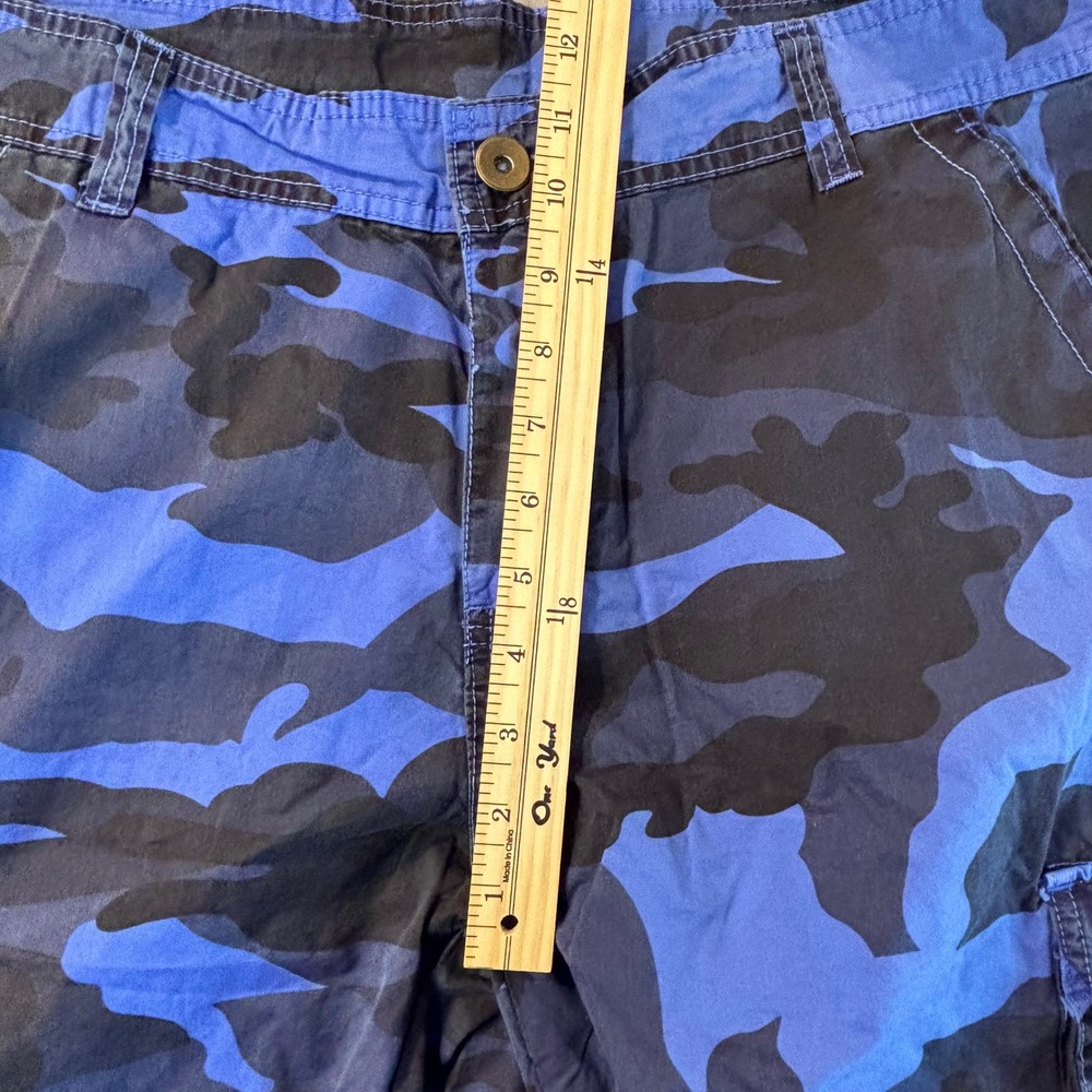 Erston Mens Blue Camo Cargo Shorts Multi Pocket Utility Streetwear NWT - Picture 13 of 14